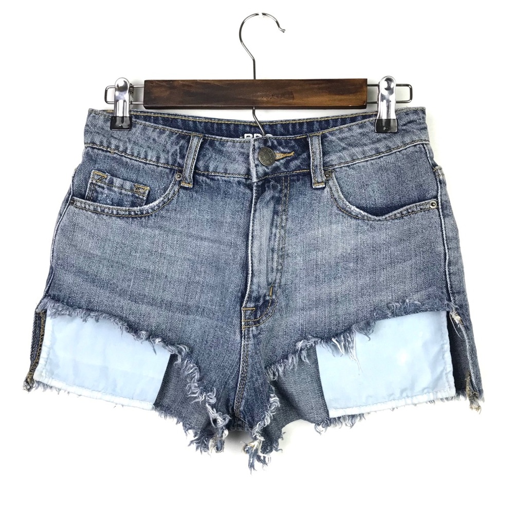 BDG High Rise Lou Hi-Low Shortie Jean Shorts